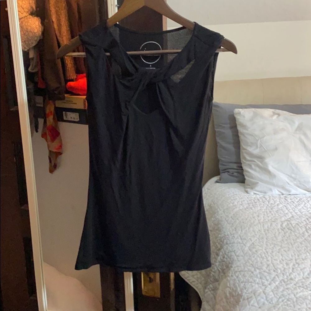 Black Tank Top with Knot in Front